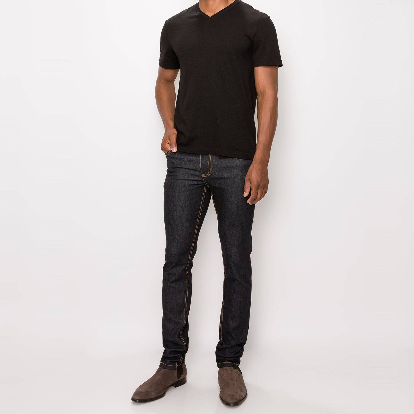 Mens SKINNY FIT RAW DENIM JEANS