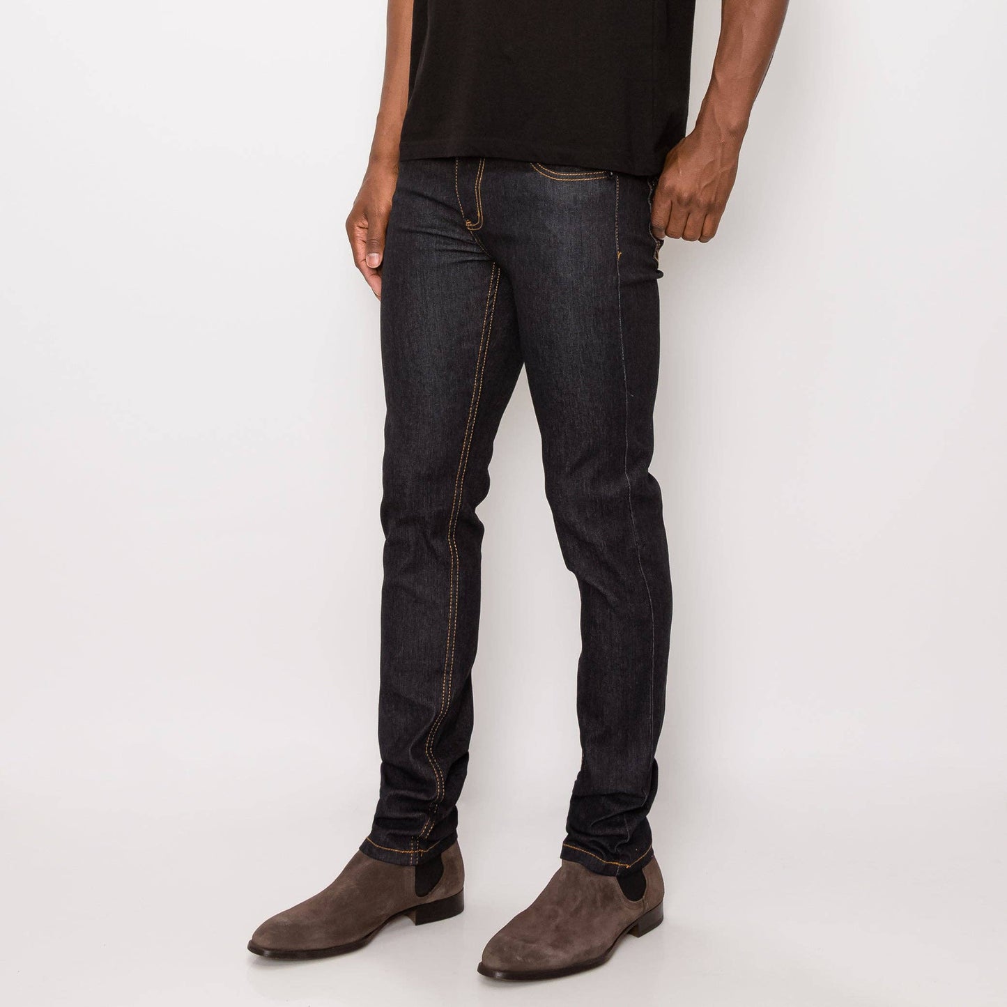 Mens SKINNY FIT RAW DENIM JEANS